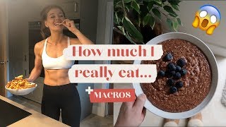 HOW MUCH I REALLY EAT… 400g of CARBS  MY MACROS [upl. by Malka]