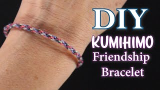 Easy DIY Friendship Bracelets with Cardboard Disk for Beginners  Kumihimo Bracelet Tutorial w Loom [upl. by Reddin]