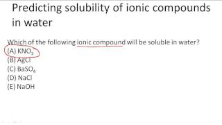 Predicting solubility of ionic compounds in water [upl. by Macmillan]