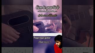 How to play « con te partirò » Andrea Bocelli  Fingerstyle Guitar Cover and tabs [upl. by Gard]