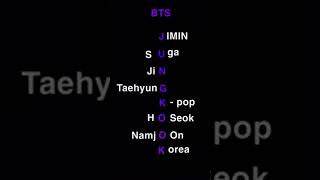 BTS names 😍 viral  bts💜💜💜 [upl. by Dina]