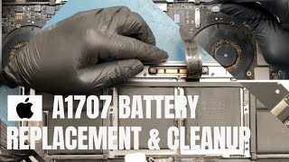 MACBOOK PRO  A1707 BATTERY REPLACEMENT AND CLEANUP [upl. by Sussman]