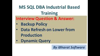 Top 10 SQL DBA Industry Base Question amp Answer in HINDI Day 15Part03 ibharatsoftware [upl. by Oiredised508]