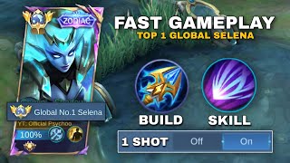 TOP GLOBAL SELENA POS4SUPPORT GAMEPLAY FAST ROTATIONSKILLSBUILD  SELENA ZODIAC SKIN [upl. by Trammel]