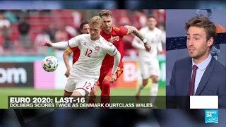 Euro 2021 Dolberg scores 2 Denmark beats Wales 40 [upl. by Lapointe449]