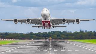 ✈️ EPIC WET WEATHER AIRCRAFT TAKEOFFS and LANDINGS 🇬🇧 Birmingham Airport Plane Spotting BHXEGBB [upl. by Brill]