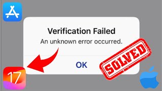 How to fix Verification Failed An unknown error occurred 2024  Fix apple id verification failed2024 [upl. by Aztinay600]