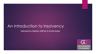 Insolvency Welcome to Filing and Insolvency Petition  EBCLearningcom [upl. by Lansing613]