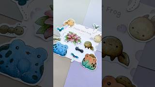 Making poison dart frog and tadpole stickers 🌷🐸🌹 cute smallbiz etsy cutestickers dartfrog [upl. by Nelubez]