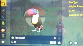 Shiny Toucannon in Pokemon Scarlet [upl. by Ydnyl102]