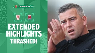 THRASHED  Middlesbrough v Stoke City extended highlights [upl. by Auqenat]