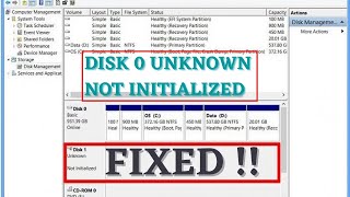 Disk 0 unknown not initialized Fix without losing data [upl. by Jurgen]