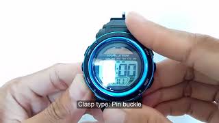 SKMEI 1096 SOLAR POWERED LED SPORTWATCH BLUE [upl. by Leasim]