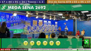 Resultado da Mega Sena 2692  24022024 Sábado  GIGASENA [upl. by Addis]