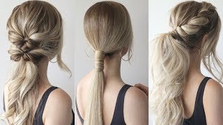 HOW TO EASY PONYTAILS  Perfect Prom Hairstyles [upl. by Naor]