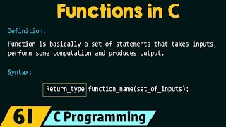 Function Basics  C Programming Tutorial [upl. by Pattani474]