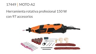 MOTOTOOL Herramienta Rotativa Truper 17449 MOTOA2 150W con 97 accesorios [upl. by Eicram899]