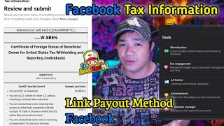 PAANO MAG FILL OUT Step By Step NG FACEBOOK Tax Information  Facebook Monetization July 2023 Update [upl. by Cela]