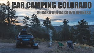 Subaru Outback Wilderness Car Camping la Poudre River w Dutch Oven Enchiladas [upl. by Soph]