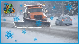 Big Snow Plow Trucks Save the Day  Job Jams  Winter and Ice Fun in the Snow Kids Music [upl. by Newkirk]