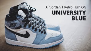 Air Jordan 1 Retro High OG University Blue  Review amp On Feet  555088134 [upl. by Diane-Marie412]