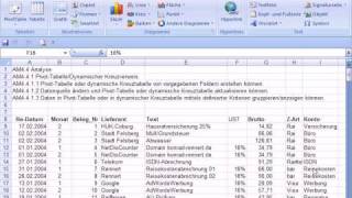 am4410  PivotTabellen in Excel 2007 [upl. by Ahsitak241]