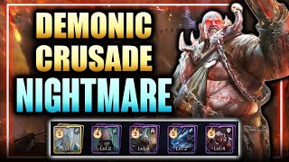 F2P GUIDE Nightmare  Demonic Crusade Daily Challenge FULL WALKTHROUGH amp TIMINGS ⁂ Watcher of Realms [upl. by Ymmaj]