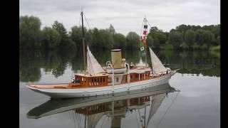 SY Medea Steam yacht Medea live steam model RC [upl. by Frodin203]