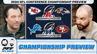 2024 NFL Conference Championship Preview  PFF NFL Show [upl. by Lomax]