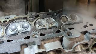 skimming Volvo 6cyl head on TOS milling machine [upl. by Inaoj261]