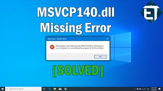 How to Fix MSVCP140dll Missing in Windows 10 8 7 2 Fixes [upl. by Nnaael522]