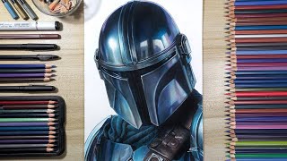 Drawing The Mandalorian Din Djarin  Fame Art [upl. by Stauder747]