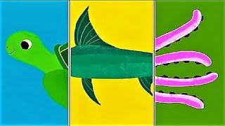 Baby Play ANIMAL MATCH UP Learn Animal Names Combined Real Animals  Babies Fun Game [upl. by Freddy]