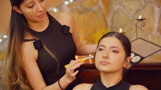 Darlyn does Julies makeup with soft ASMR whispering sounds for relaxation amp sleep [upl. by Ori]