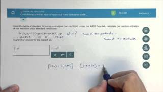 ALEKS  Calculating a Molar Heat of Reaction from Formation Enthalpies [upl. by Mikah]