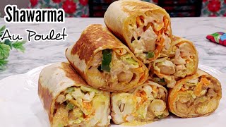 Une Façon Rapide de Faire du Shawarma Au Poulet  Chicken Tortilla Wraps [upl. by Kcerb]