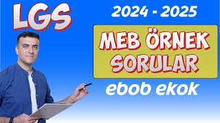 Ebob Ekok MEB ÖRNEK SORULAR 2025 kerim hoca [upl. by Jordans]