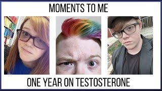 FTM Transition Timeline 1 Year on Testosterone Voice Comparison [upl. by Lombard]