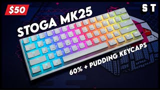 STOGA MK25 Mechanical Gaming Keyboard Unboxing amp Review  60  Pudding Keycaps  Samuel Tan [upl. by Kurys]