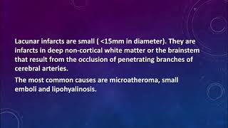 Lacunar Infarcts lacunar stroke [upl. by Ecnesse]