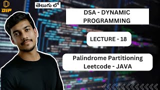 Palindrome Partitioning  DP  DSA  JAVA  In Telugu java dsa dp palindrome leetcode [upl. by Middleton]