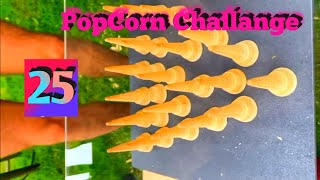 Man Stands on Top of 25 Popcorns The Popcorns Do Not Break  PopCorn Challange [upl. by Aihppa41]