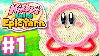 Kirbys Extra Epic Yarn  Gameplay Walkthrough Part 1  Grass Land 100 Nintendo 3DS [upl. by Channa431]