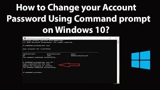 How to Change your Account Password Using Command prompt on Windows 10 [upl. by Ednargel747]