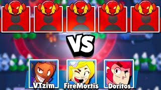 QUEM VENCE 5 LENDÁRIOS vs 3 PRO PLAYERS no Brawl Stars [upl. by Cranston]