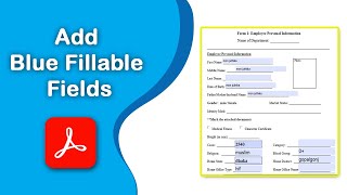 How to add blue fillable fields in PDF using Adobe Acrobat Pro DC [upl. by Sherburn]