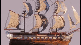 OXEYE DAISY FRIGATE MINECRAFT SHIP  Minecraft Building Timelapse [upl. by Perseus34]