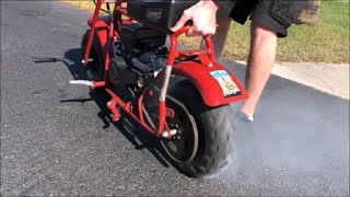 Coleman CT100U Mini Bike Rowdy Burnout [upl. by Franciska]