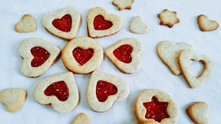 वैलेंटाइन पर बनाइए स्पेशल linzer cookies  linzer cookies  Jam cookies  jam filled Butter Cookies [upl. by Inalel]