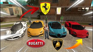 GTA SA  Stealing Luxury Cars in GTA San Andreas with CJ  GTA SA Lamborghini Ferrari Bugatti [upl. by Ajiak263]